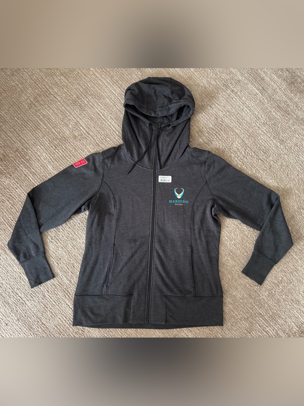 Women’s New Era Harding Racing Grey Zip-Up Hoodie